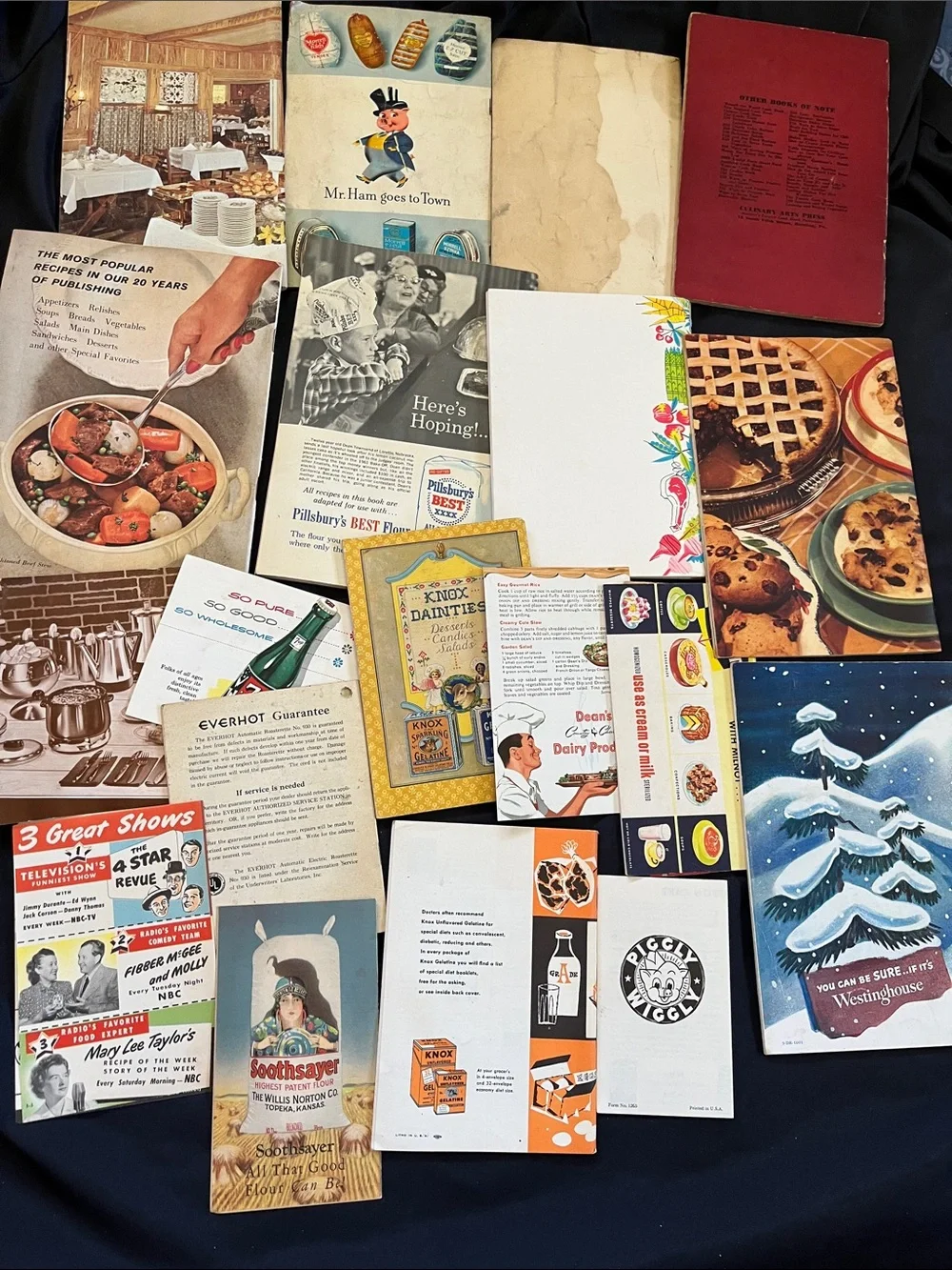 1920s~60s Lot Of 19 Recipe Booklets Cookbook Pamphlets Books Vtg MCM Advertising